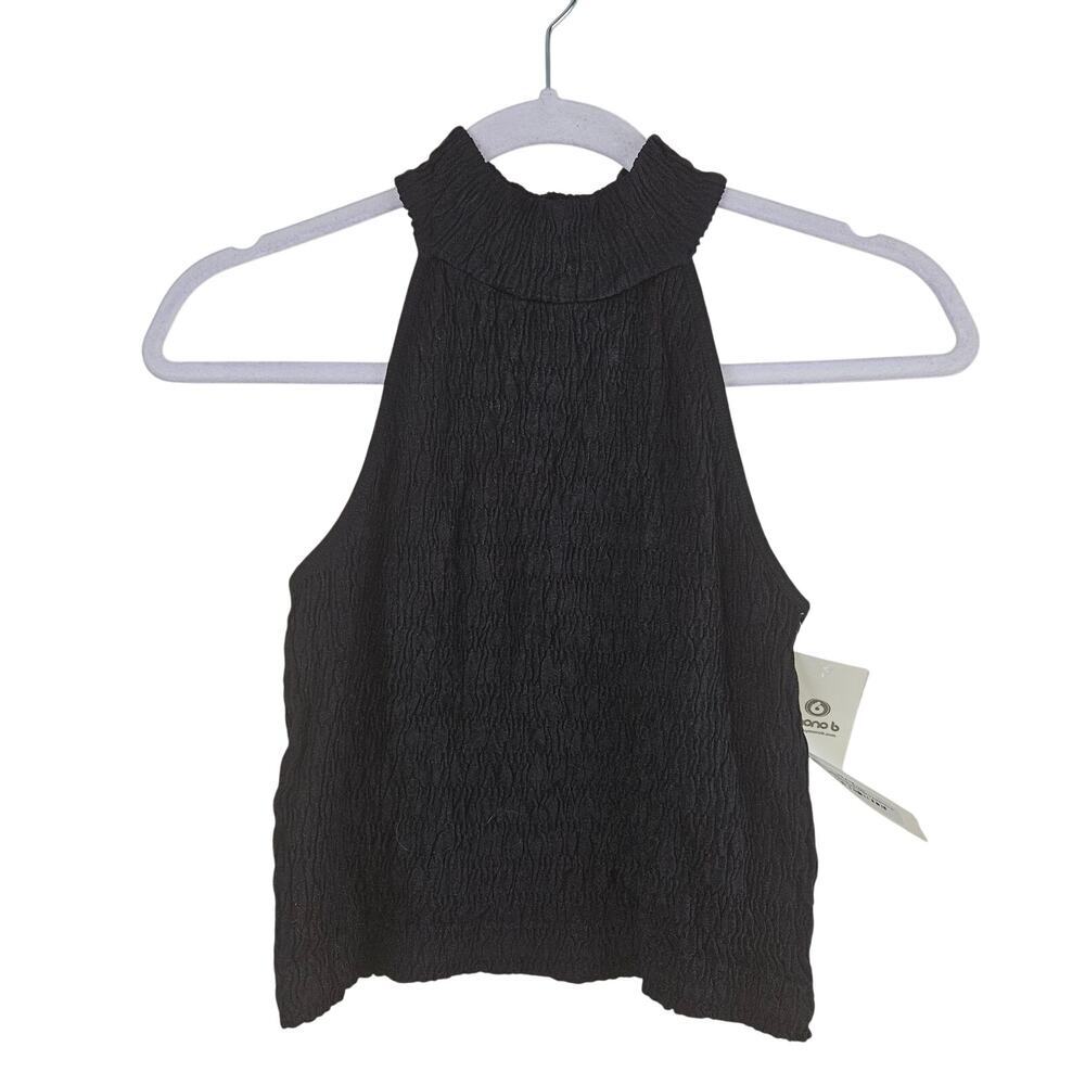 Mono B Black Halter Top Stretchy Black Tank Top Size Large